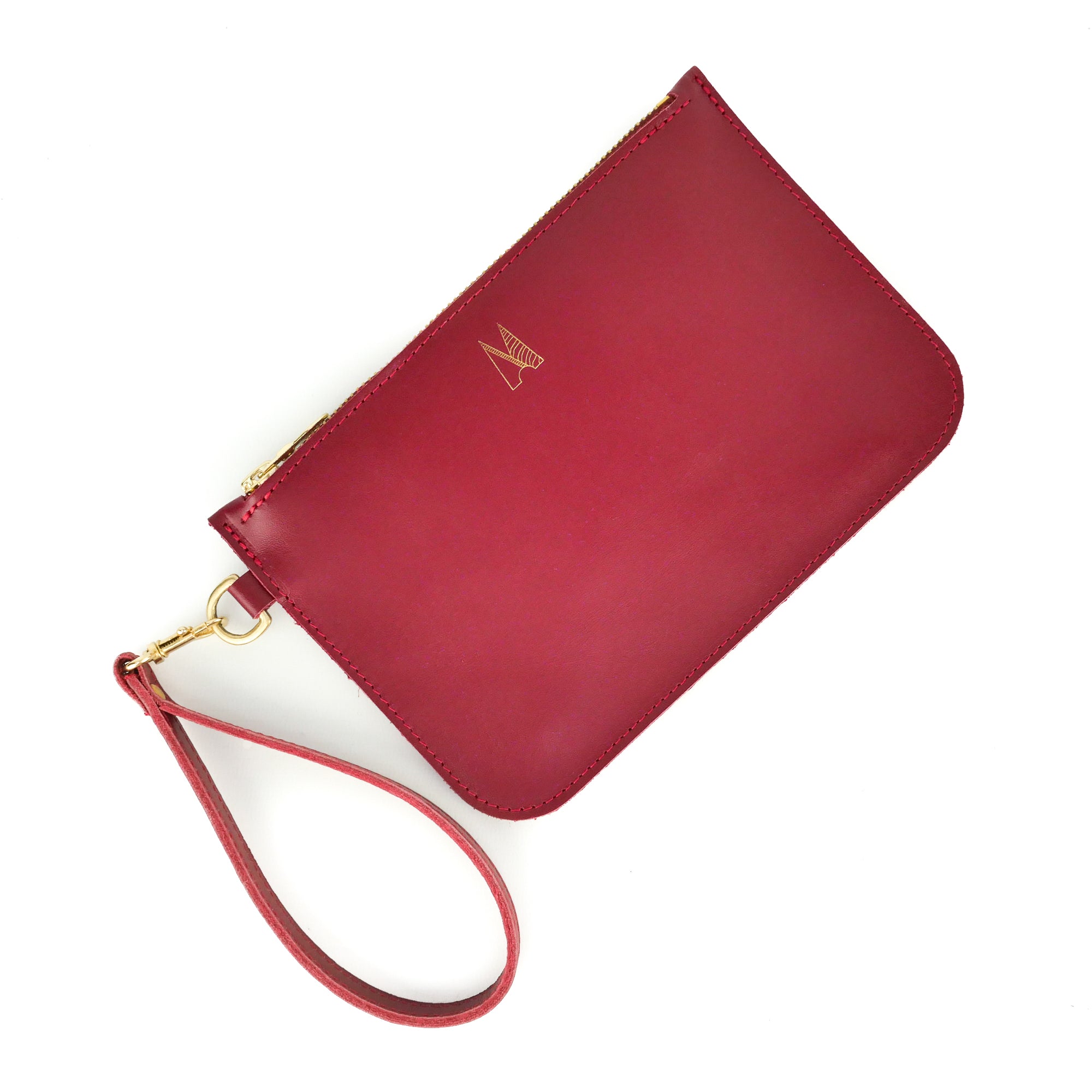 Red Leather Wristlet Bag - Roam