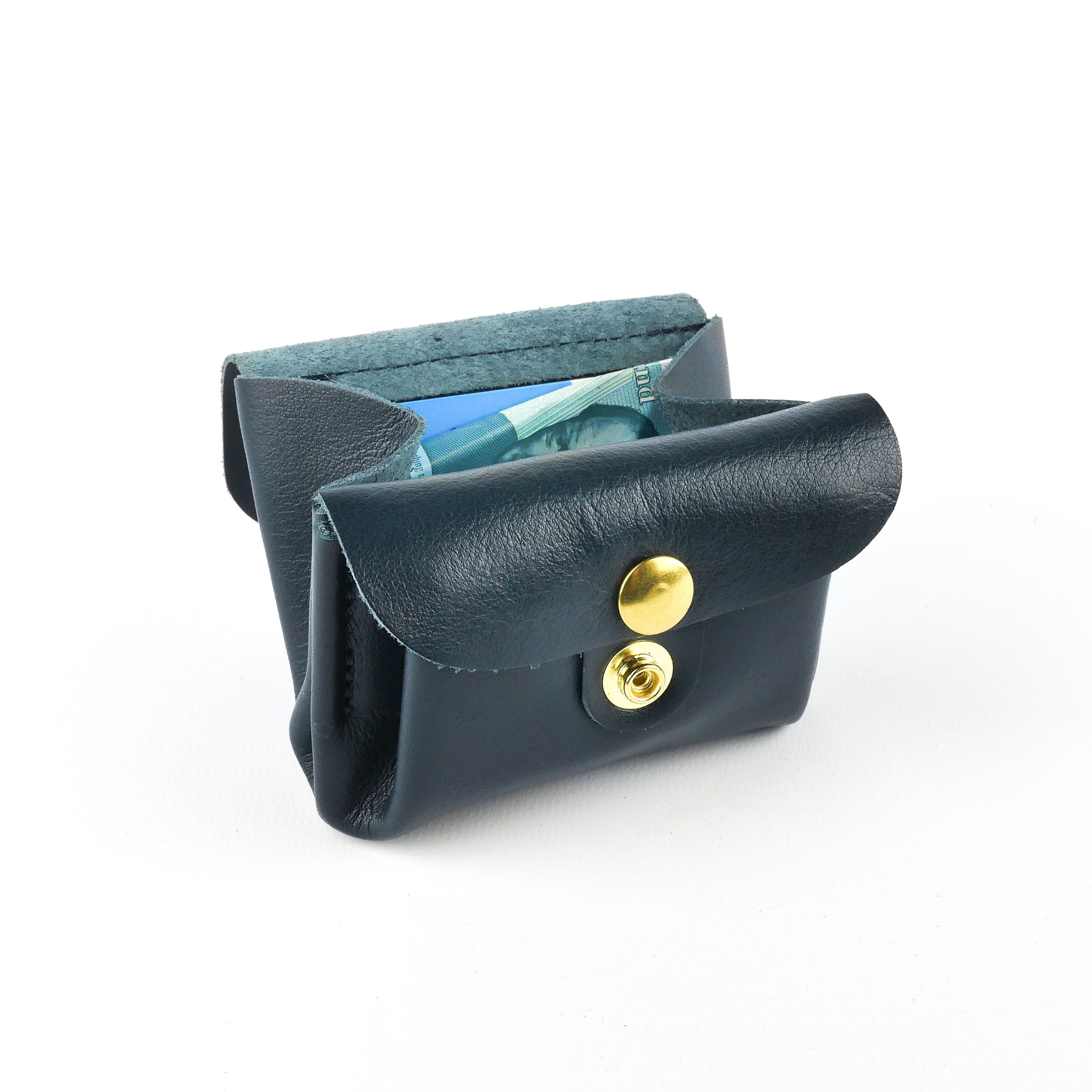 Navy Leather Coin Purse - Roam