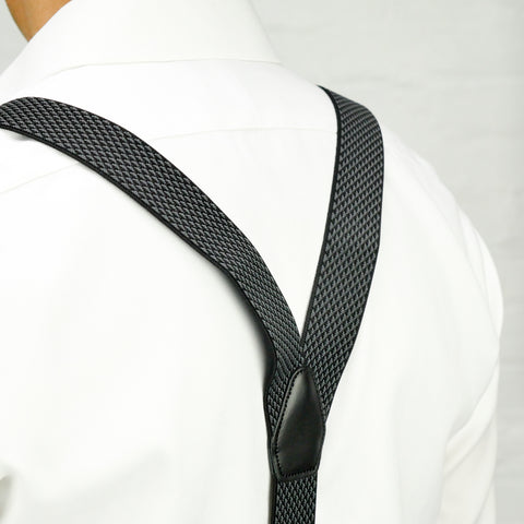 Black Basketweave Trouser Braces
