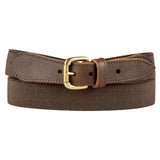 Brown Narrow Leather Trimmed Elasticated Belt