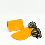 Yellow Leather Glasses Pouch - Chroma
