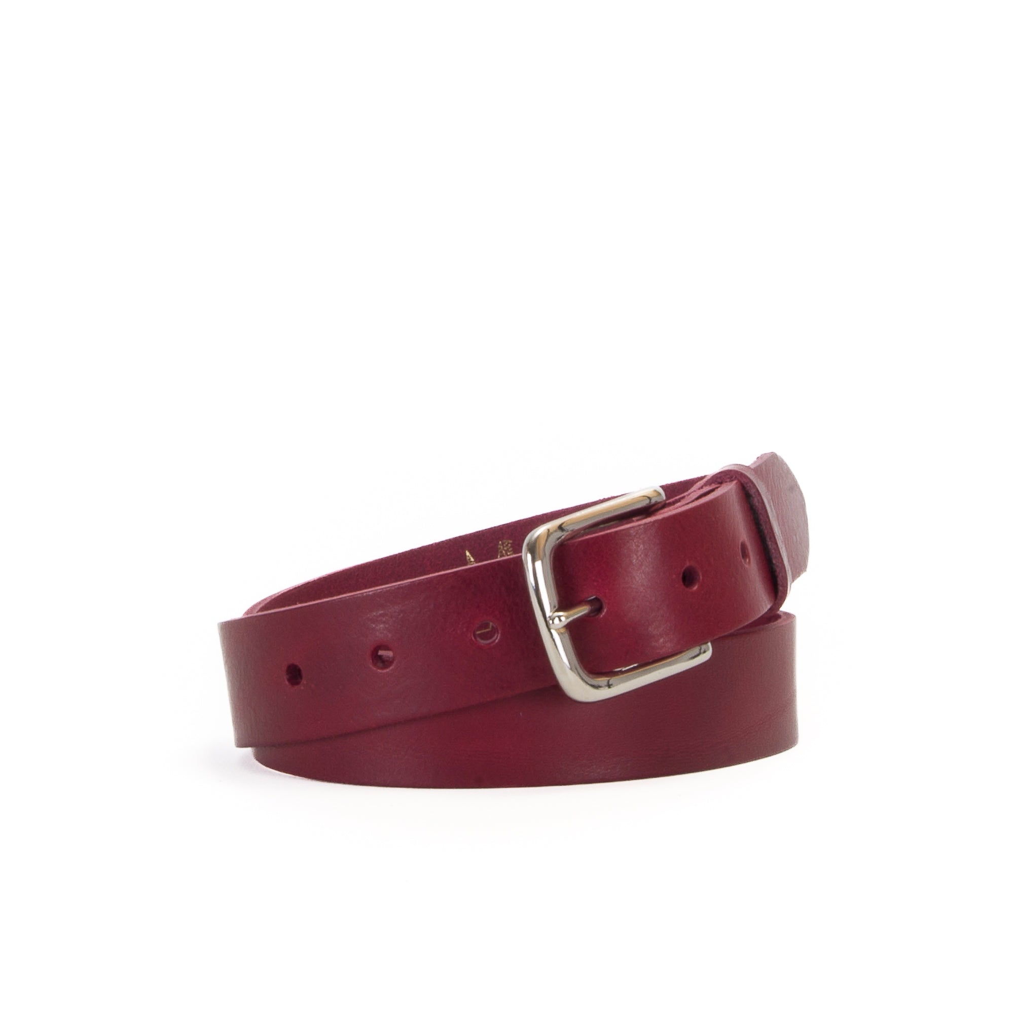Photo of Burgundy Leather Belt. Design classic.