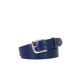 Photo of 1 1/4" Classic Cobalt Blue Leather Belt. All day comfort.