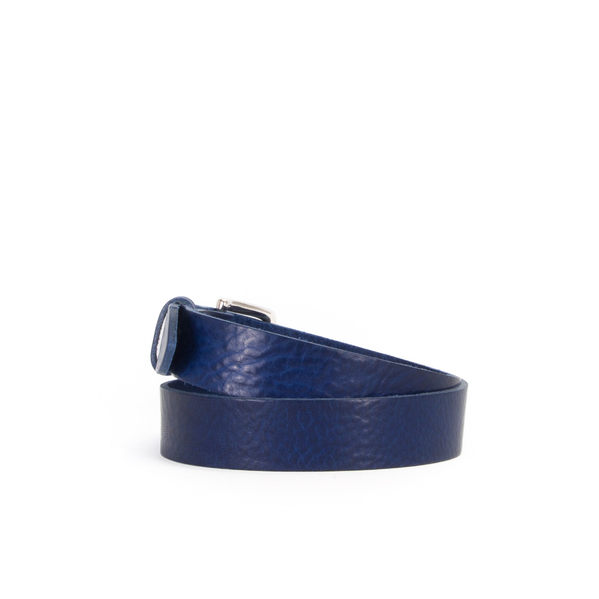 1 1/4" Classic Cobalt Blue Leather Belt