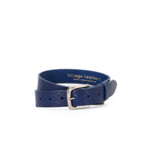 1 1/4" Classic Cobalt Blue Leather Belt