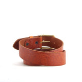 Embossed Tan Leather Belt | 1 3/4" Wide | 33" - 36"