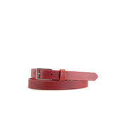 Burgundy Leather Belt | 3/4