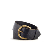 Embossed Black Leather Belt | 2" Wide | 27" - 30"