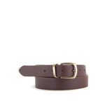 Brown Leather Belt With Loop Detail | 1 1/8