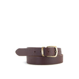 Brown Leather Belt With Loop Detail | 1 1/8" Wide | 30" - 33"