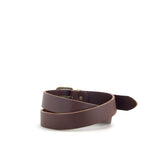 Brown Leather Belt With Loop Detail | 1 1/8" Wide | 30" - 33"