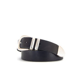 Black Leather Belt with Loops and Tip Detail | 1 1/2