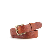 Embossed Tan Leather Belt | 1 1/2