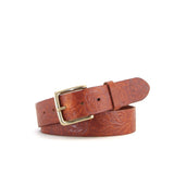 Embossed Tan Leather Belt | 1 1/2