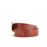 Embossed Tan Leather Belt | 1 1/2" Wide | 31" - 33"