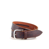 Dark Brown Leather Belt with Secret Money Pocket | 1 1/2" Wide | 32" - 34"