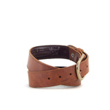 Light Brown Leather Belt with Secret Money Pocket | 1 1/2" Wide