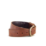 Light Brown Leather Belt with Secret Money Pocket | 1 1/2" Wide