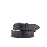 Black Leather Belt with Secret Money Pocket | 1 1/2" Wide | 29" - 31"