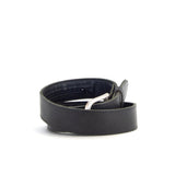 Black Leather Belt with Secret Money Pocket | 1 1/2" Wide | 29" - 31"