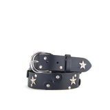 Studded Black Leather Belt | 1 1/2" Wide | 28" - 30"