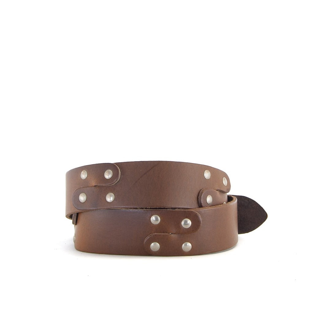 Studded Brown Leather Belt | 1 1/2" Wide | 29" - 31"