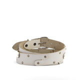 Studded White Leather Belt | 1 1/2" Wide | 38" - 40"