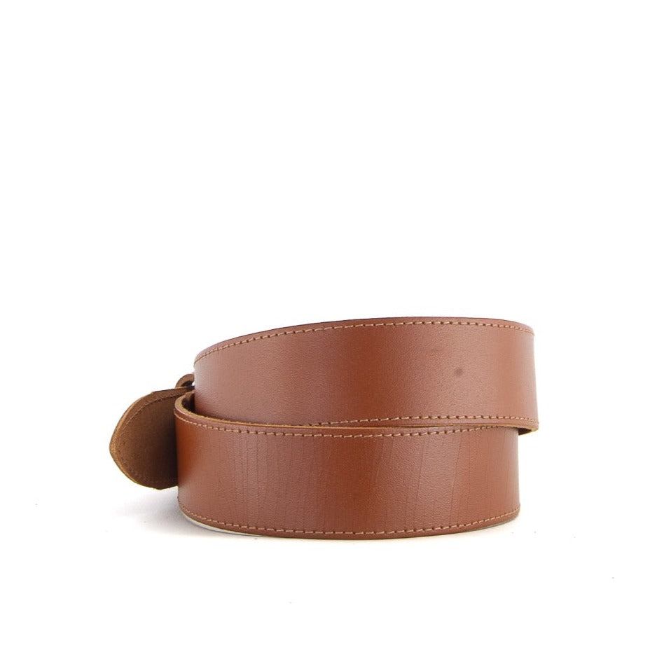 Stitched Brown Leather Belt | 1 1/2" Wide | 28" - 30"
