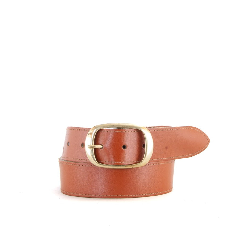 Stitched Tan Leather Belt | 1 1/2" Wide | 28" - 30"