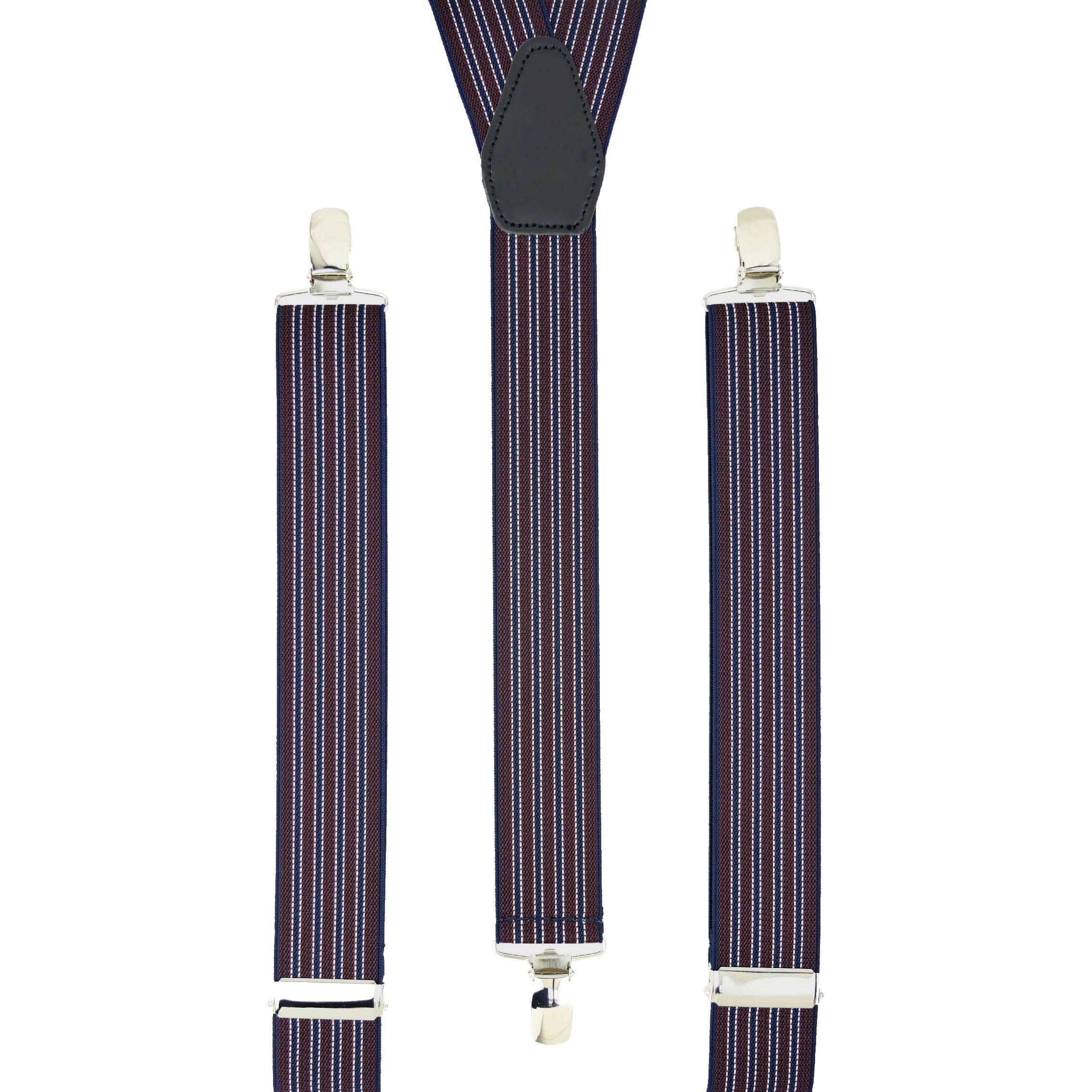 Burgundy Pin Stripe Trouser Braces