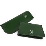 Dark Green Leather Card Holder - Chroma