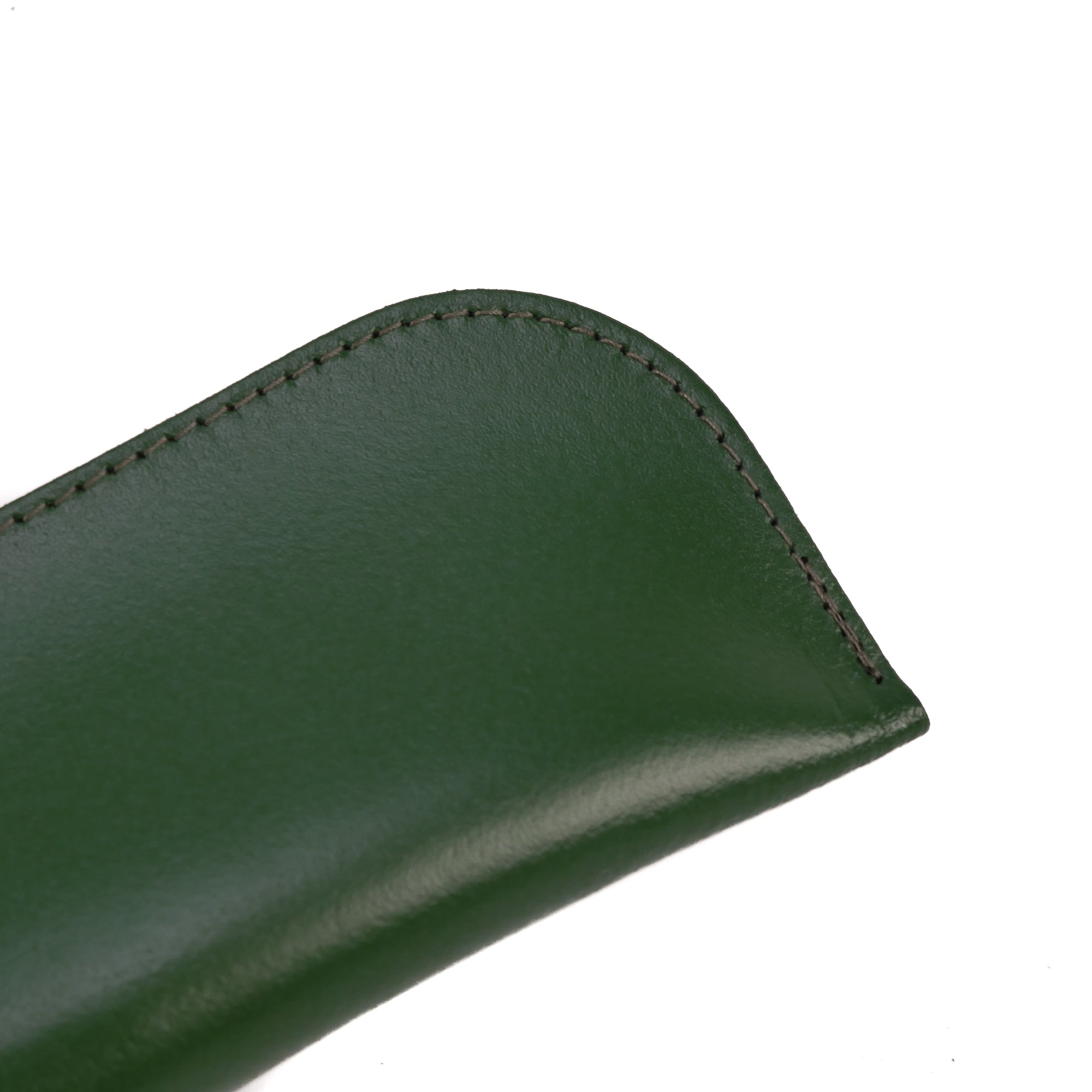 Dark Green Leather Glasses Case - Chroma