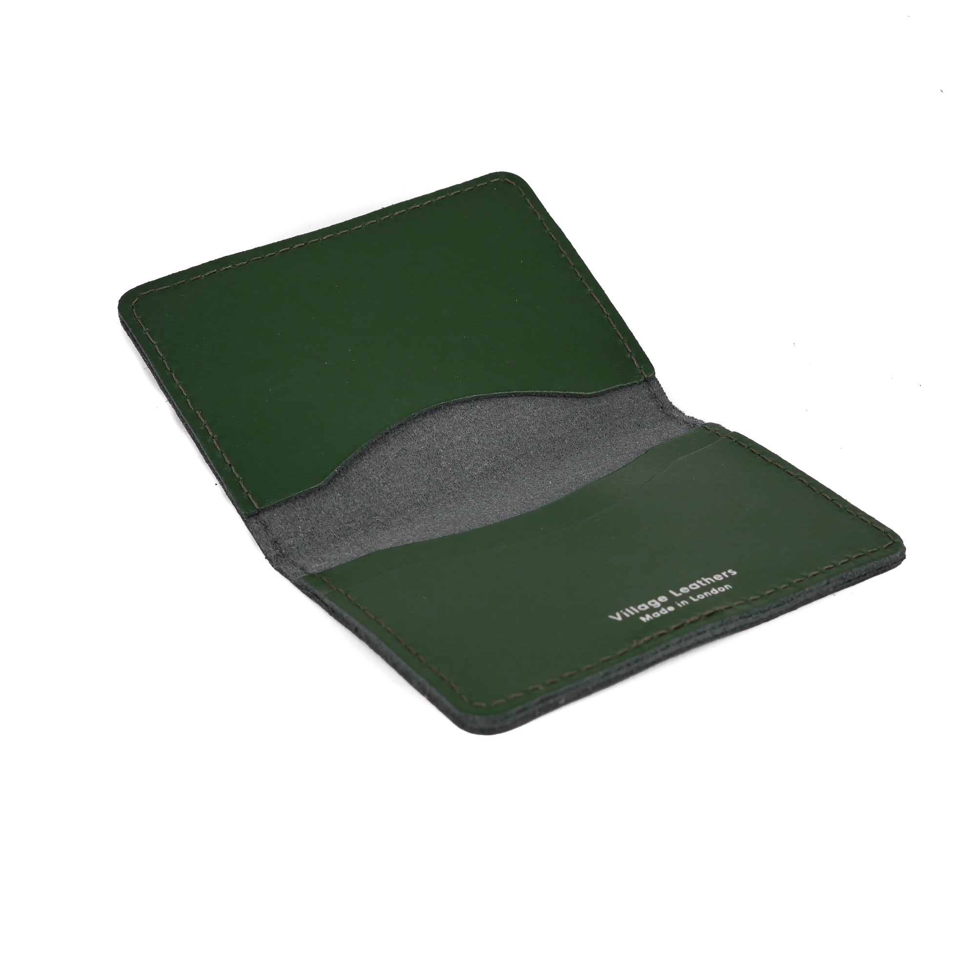 Dark Green Leather Card Holder - Chroma