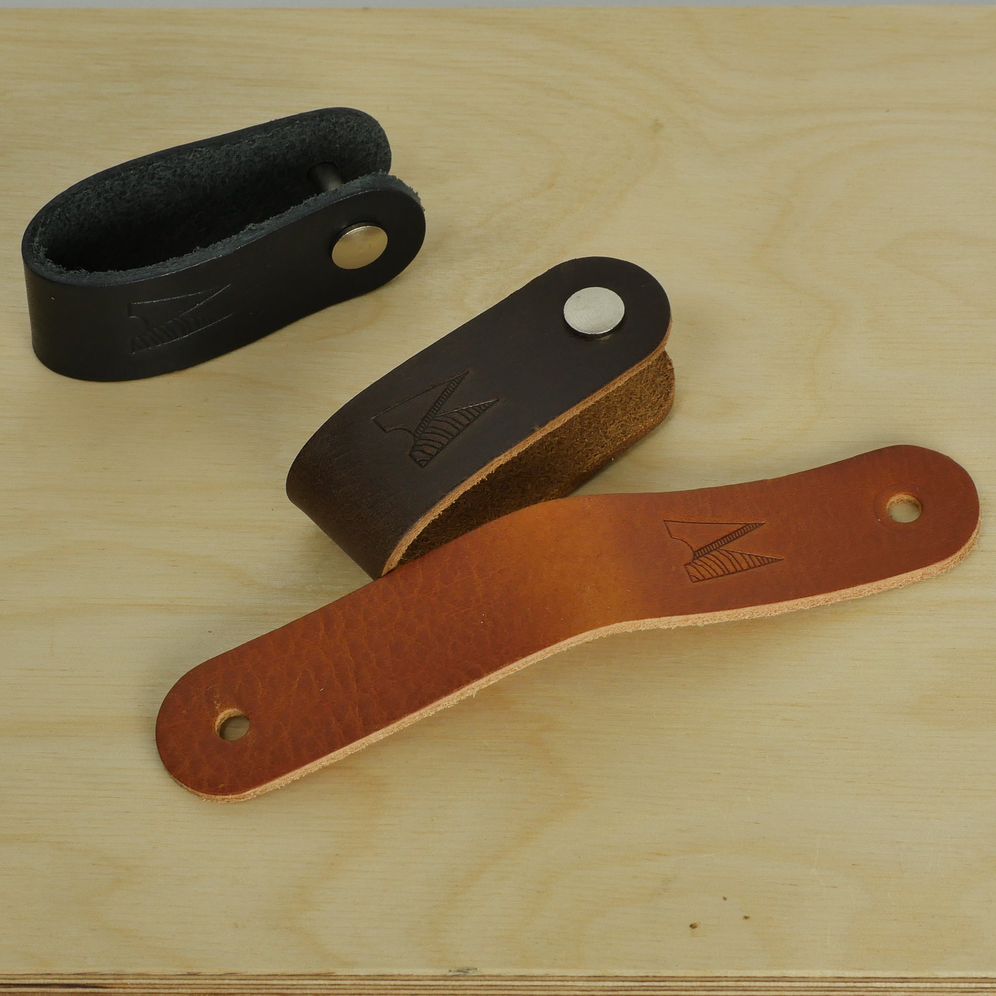 Brown Leather Drawer Pulls