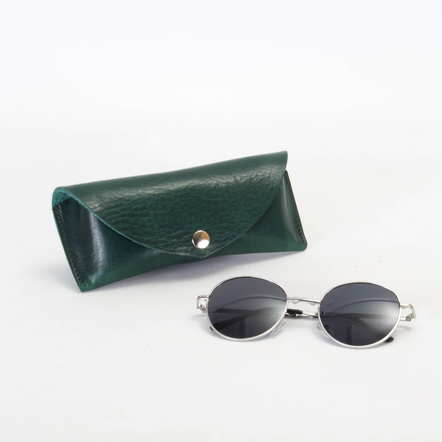 Missouri Green Leather Sunglasses Case