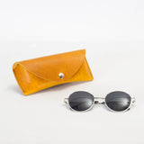 Missouri Mustard Yellow Leather Sunglasses Case