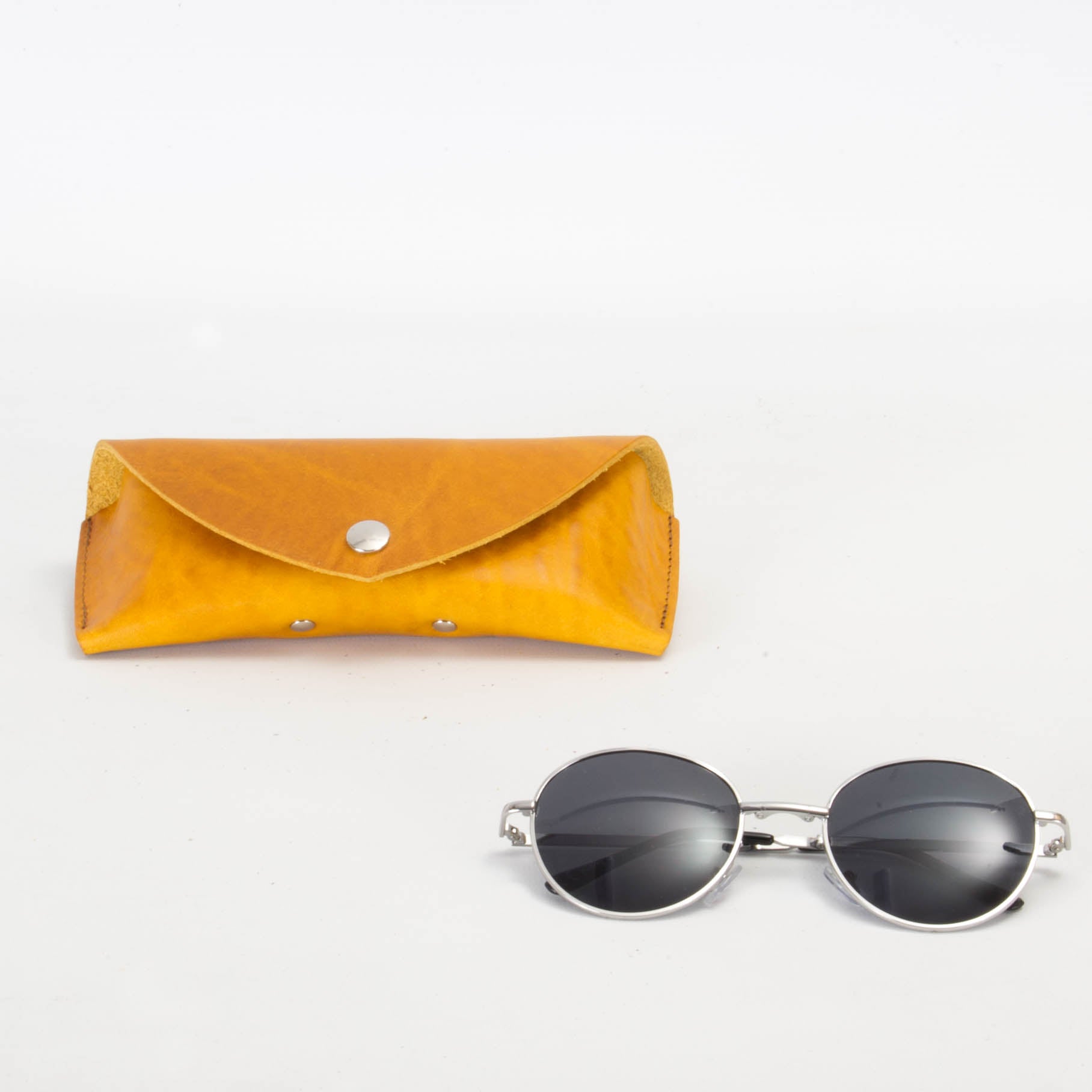 Missouri Mustard Yellow Leather Sunglasses Case