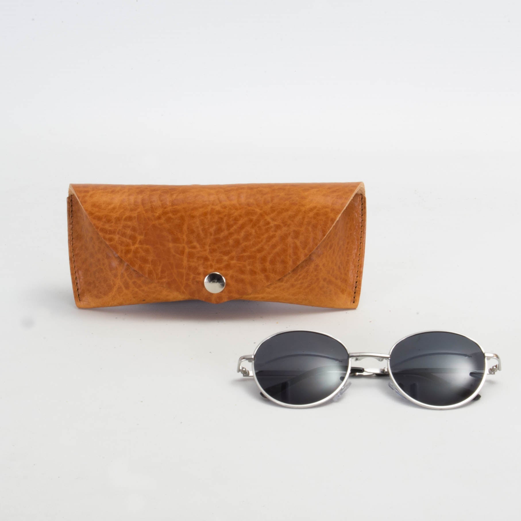 Missouri Tan Leather Sunglasses Case