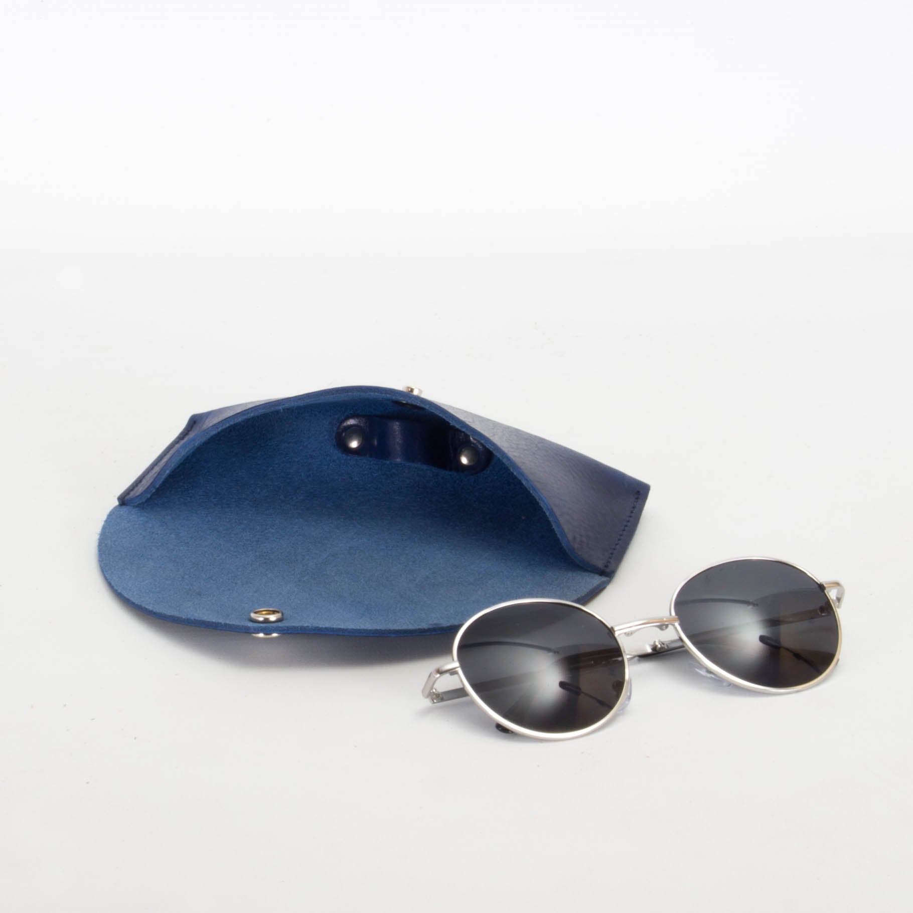 Missouri Cobalt Blue Leather Sunglasses Case