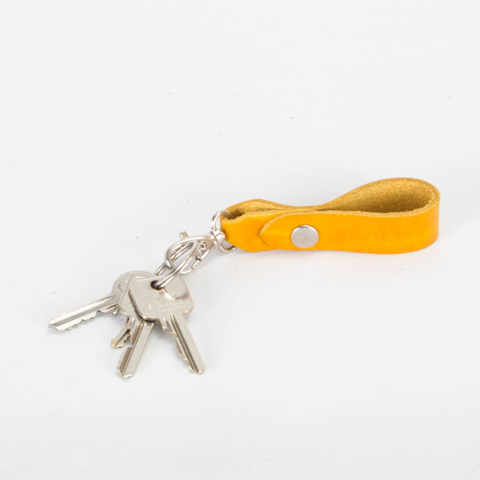 Belt Loop Mustard Yellow Leather Key Ring