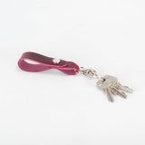 Belt Loop Burgundy Leather Key Ring