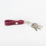 Belt Loop Burgundy Leather Key Ring