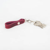 Belt Loop Burgundy Leather Key Ring