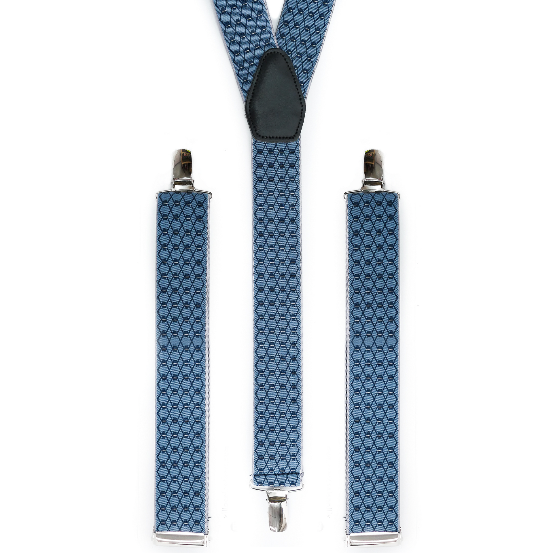Handmade Blue And Navy Braces | Diamond Suspenders | Formal Handmade Blue And Navy Braces | Diamond Suspenders | Formal