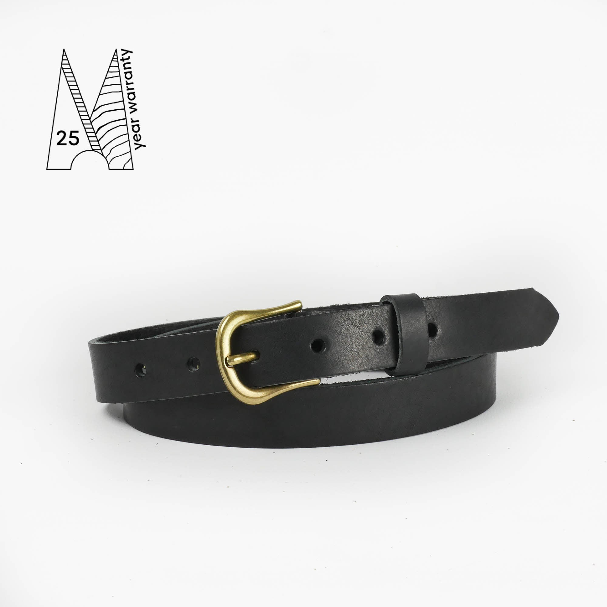1" Classic Black Leather Belt